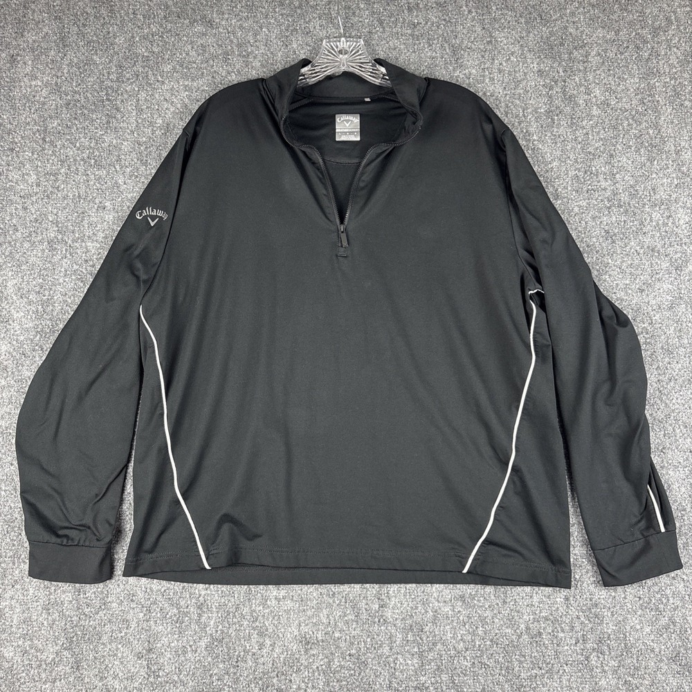 Callaway Weather Series Golf Pullover Mens Large L Black 1/4 Zip Performance